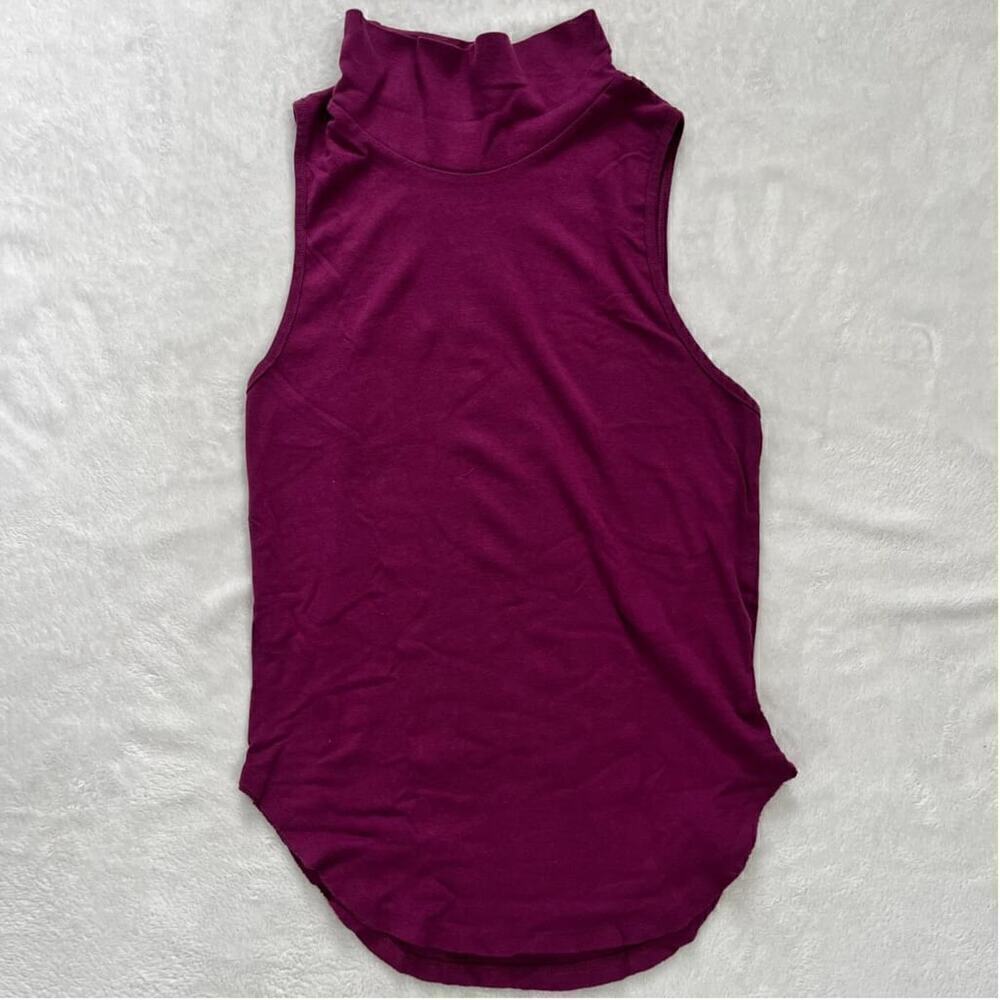 NWOT Free People Knit Sleeveless Turtleneck Top Pullover Magenta Women's Medium - Picture 2 of 6
